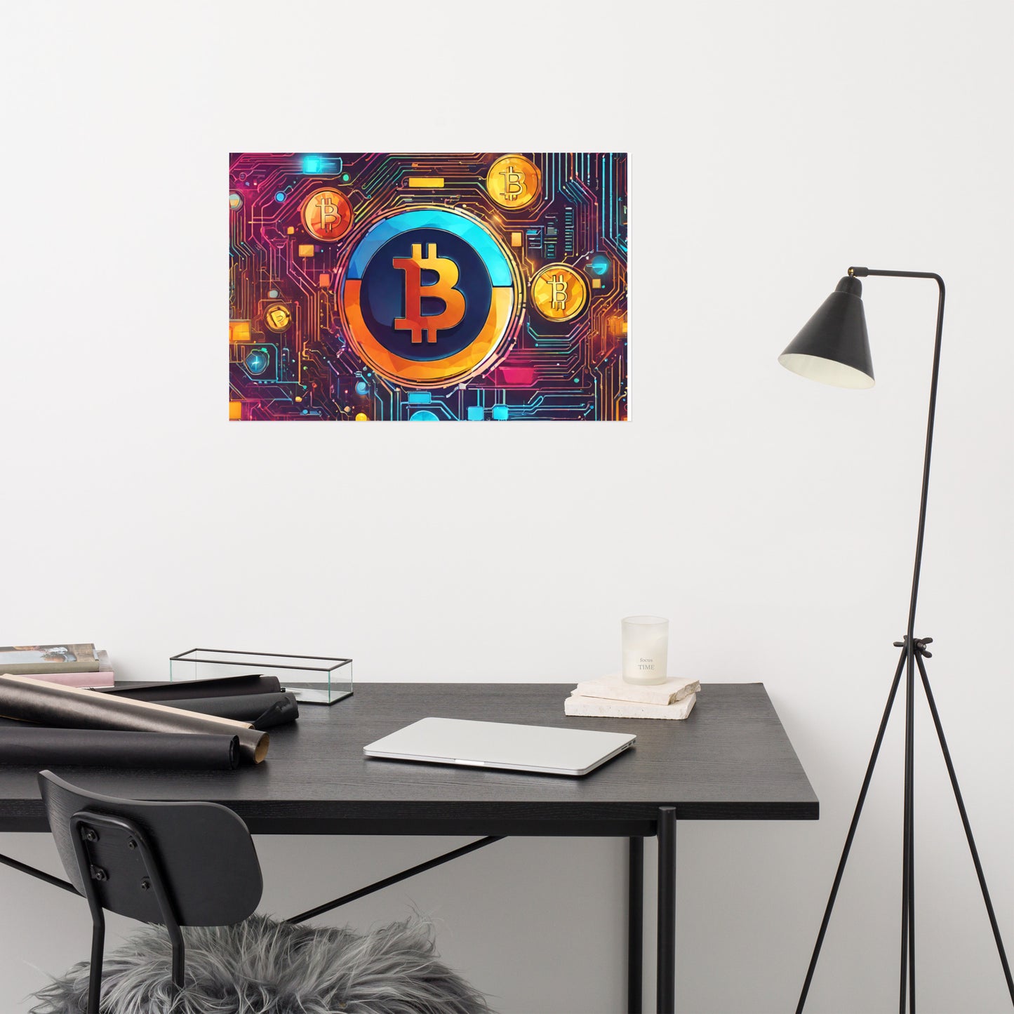 Wandbild BITCOIN im Comic-Stil