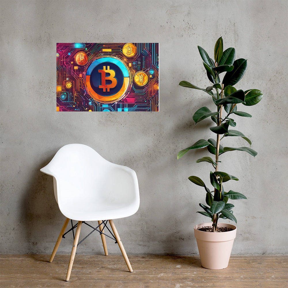 Wandbild BITCOIN im Comic-Stil