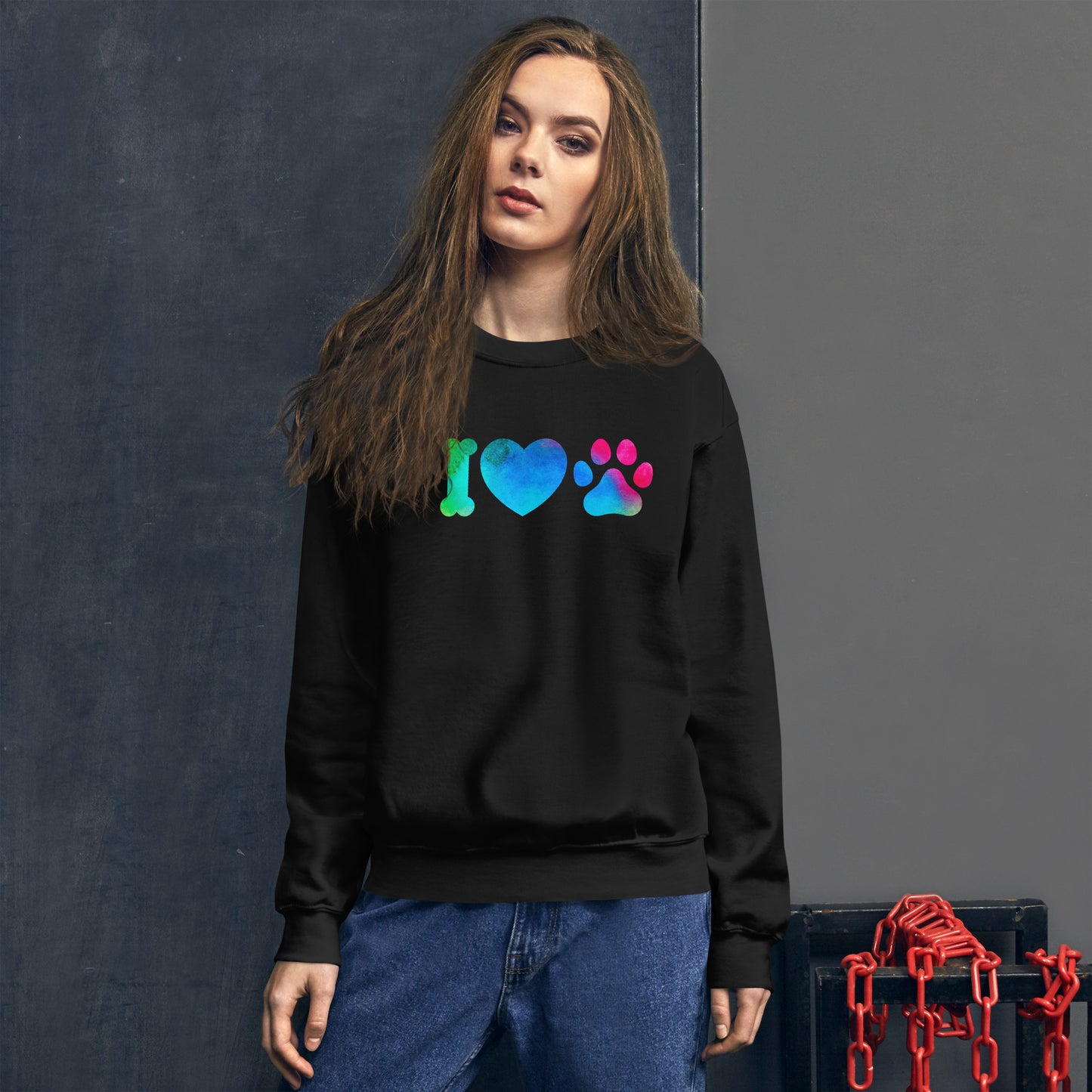 Pullover "I Love Dogs" Pikto